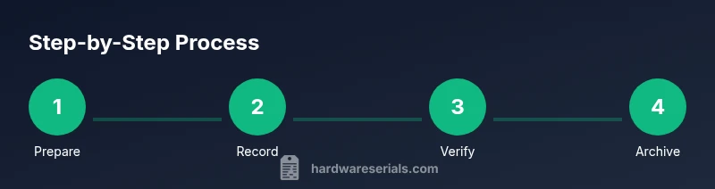 Infographic showing a four-step currency serial lookup process