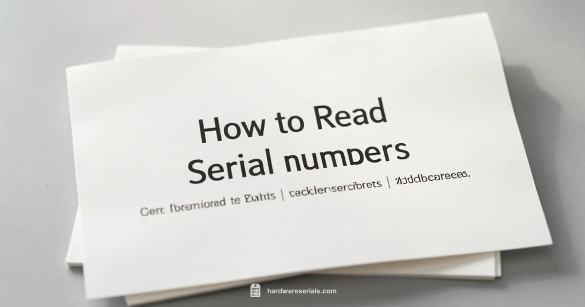 Serial Number Guide - Hardware Serials