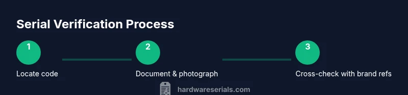 Infographic showing a 3-step serial verification process