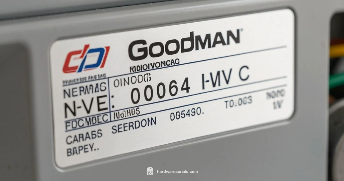 Read Goodman Serial Numbers - Hardware Serials