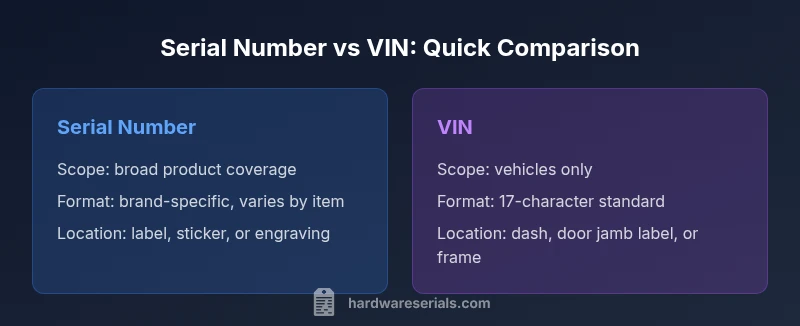 Infographic comparing serial numbers and VINs