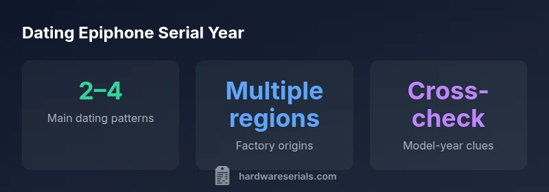 Epiphone serial year dating infographic showing patterns by factory region