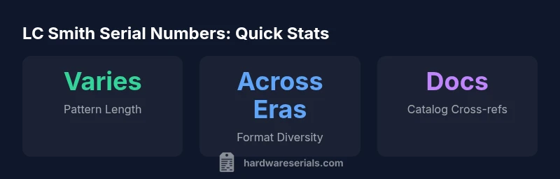 Infographic showing serial number patterns across LC Smith models and eras