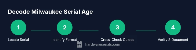 Process diagram showing steps to decode Milwaukee serial age