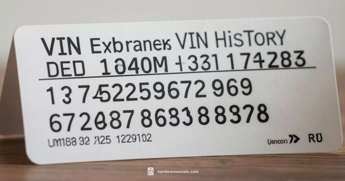 17-Digit VIN History 17-Digit VIN History - Hardware Serials