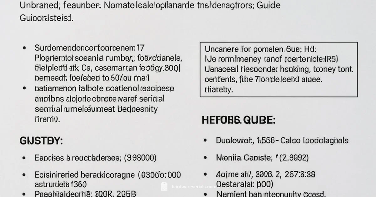 Serial Numbers - Hardware Serials
