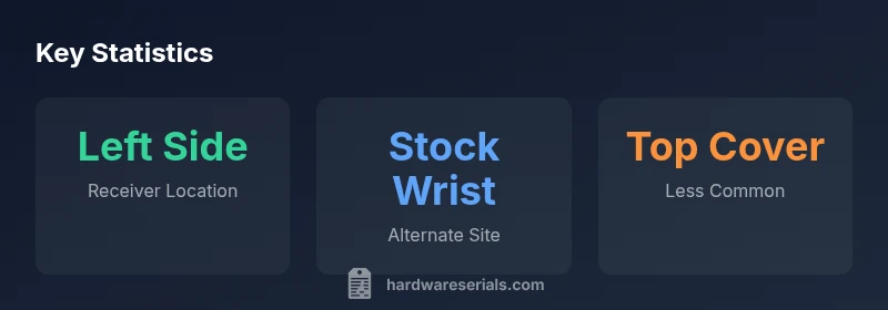 Infographic showing common serial number locations on the M1 Garand