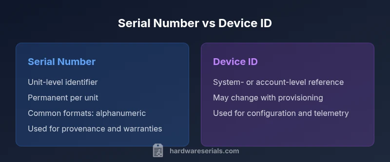 Comparison infographic: serial number vs device id