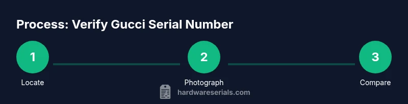 Infographic showing steps to verify Gucci serial number