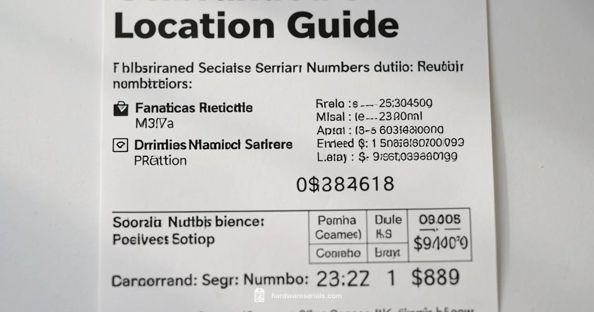 Serial Number Guide - Hardware Serials