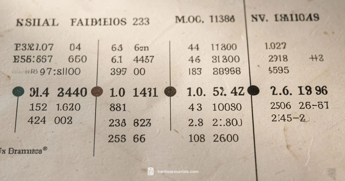 Serial Numbers Invention Serial Numbers Invention - Hardware Serials
